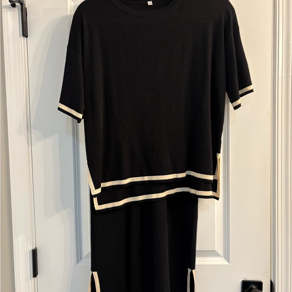 Elegant Black and Cream Women's Set
